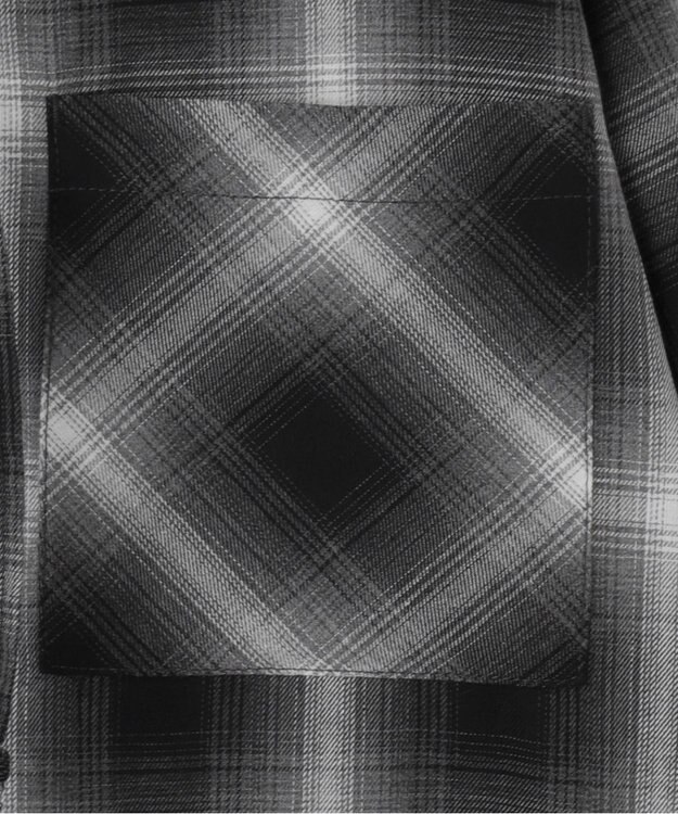 WEGO フードチェックBIGシャツ ブラック