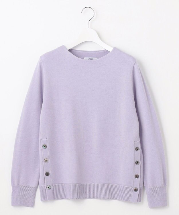 J.PRESS LADIES CLEAR LIGHT WOOL ボートネック ニット ふじ色系