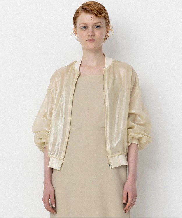 NAVE 【Nave・シアー素材】ラメボイル ブルゾン アイボリー系