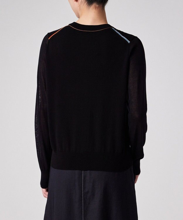 Paul Smith 【洗える】シアー コンビネーション カーディガン ブラック