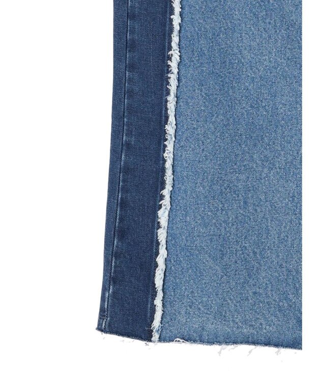 earth music&ecology Ｌｅｅ×ｅ．ｍ．ａ．ｅ　切替デニムスカート Indigo