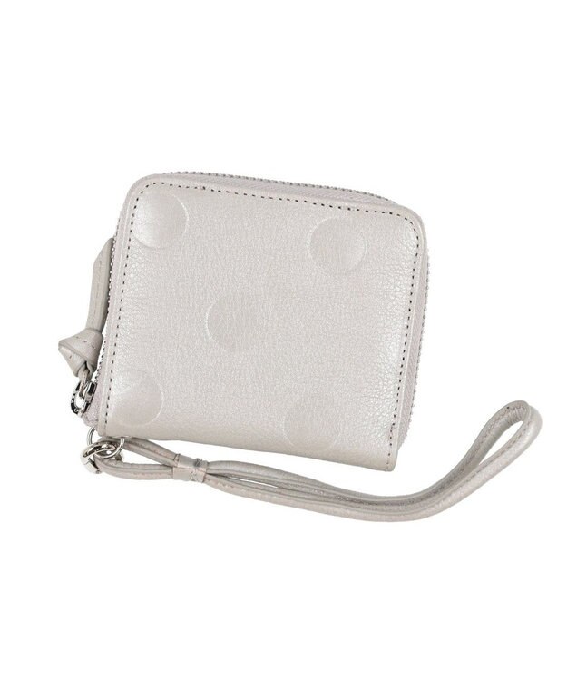 UNBILLION ペルケ perche / ドット型押しパームフィットストラップウォレット シルバー