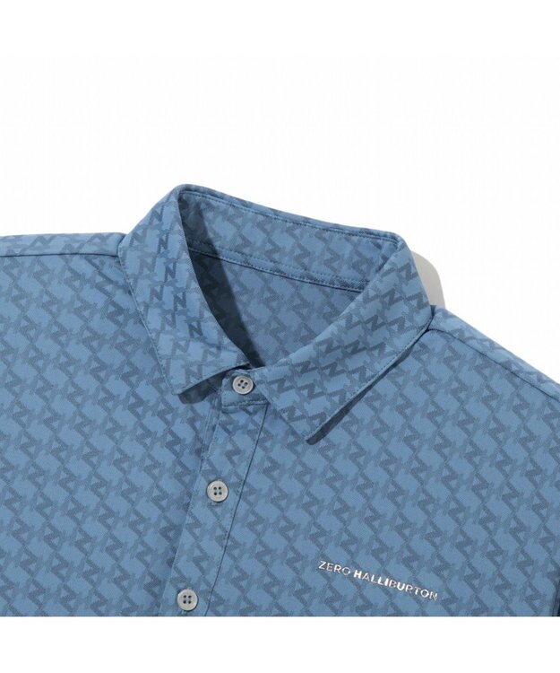 ZERO HALLIBURTON 【吸水速乾・UVケア】 ZHモノグラムジャガードポロシャツ ZHG-M5S6 82951 ライトブルー
