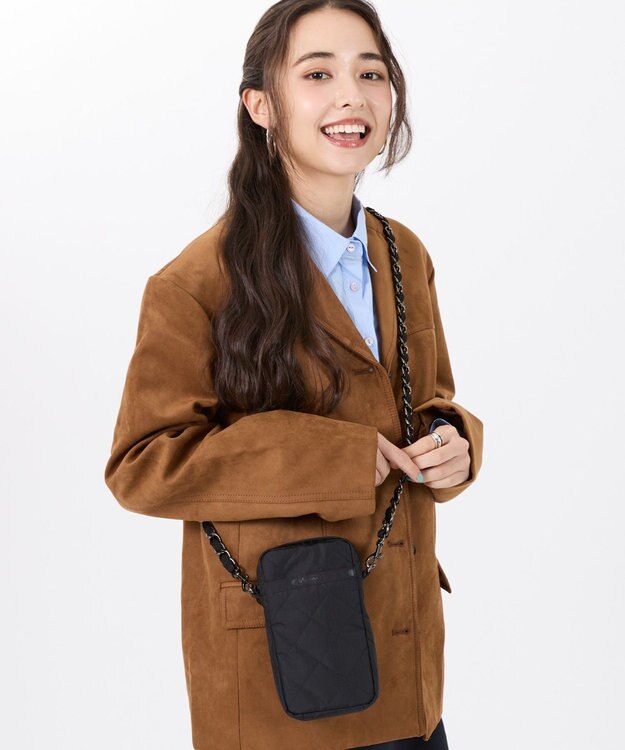 LeSportsac CHAIN MINI PHONE CRSBDY/オニキスチェーンキルト オニキスチェーンキルト