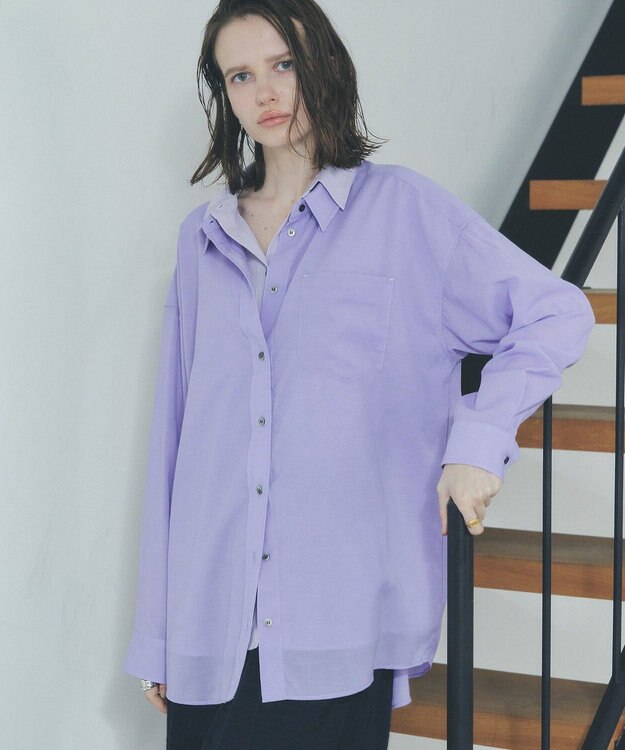 YECCA VECCA シアーレイヤードシャツ Lavender