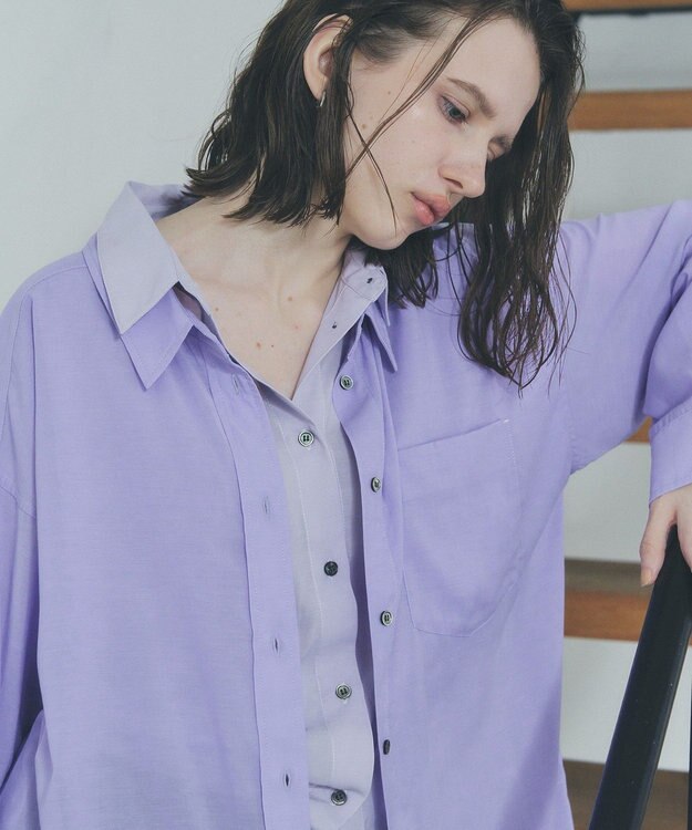 YECCA VECCA シアーレイヤードシャツ Lavender