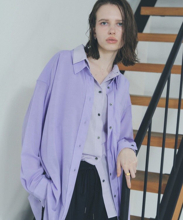YECCA VECCA シアーレイヤードシャツ Lavender