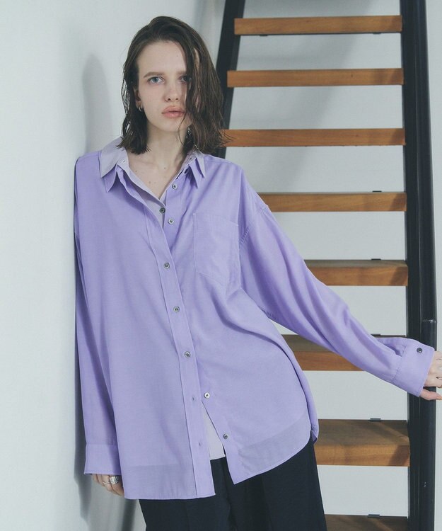 YECCA VECCA シアーレイヤードシャツ Lavender
