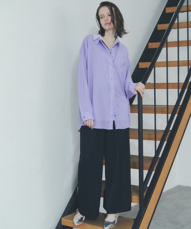 YECCA VECCA シアーレイヤードシャツ Lavender