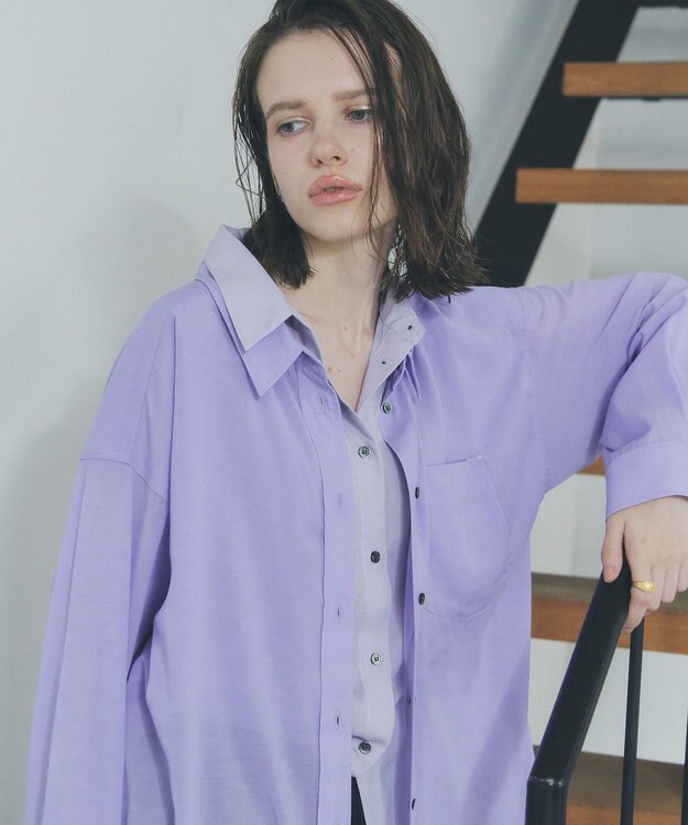 YECCA VECCA シアーレイヤードシャツ Lavender