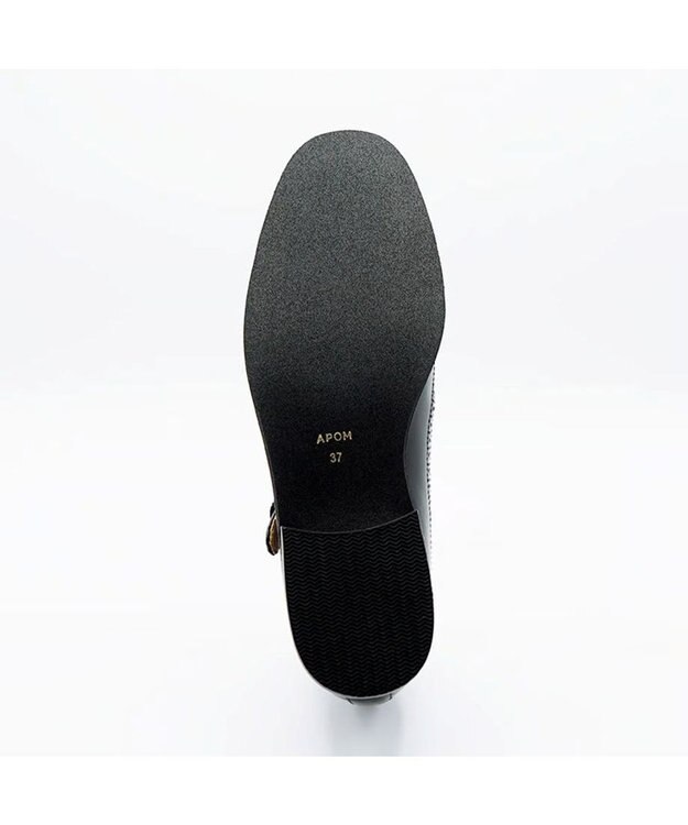 APOM 本革メリージェーンブローグシューズ 30 ブラックG