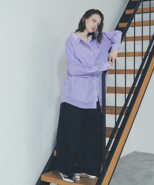 YECCA VECCA シアーレイヤードシャツ Lavender