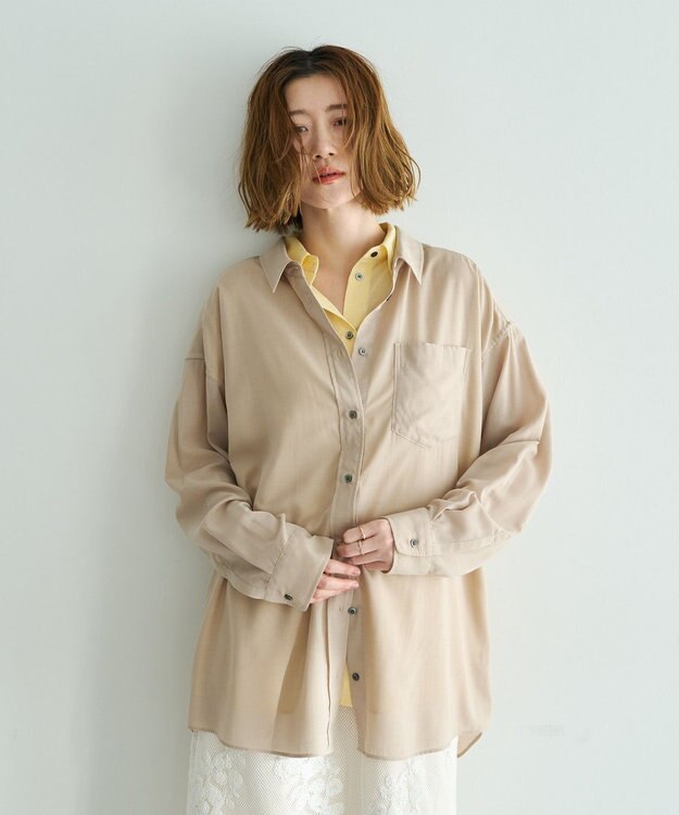 YECCA VECCA シアーレイヤードシャツ Beige