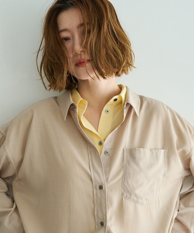 YECCA VECCA シアーレイヤードシャツ Beige