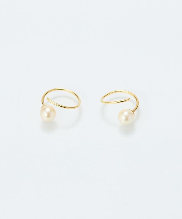 Phoebe 【金属アレルギー対応】ダブルループパールピアス/ニッケルフリー ホワイト