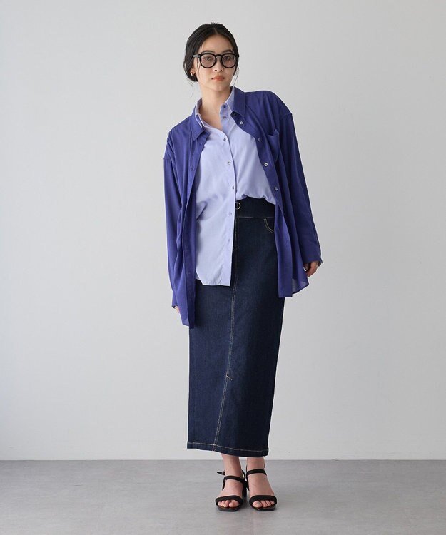 YECCA VECCA シアーレイヤードシャツ Blue