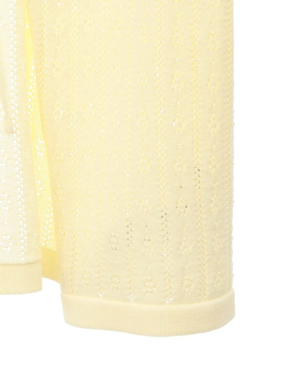 earth music&ecology 透かし編みフロントリボンカーディガン Yellow