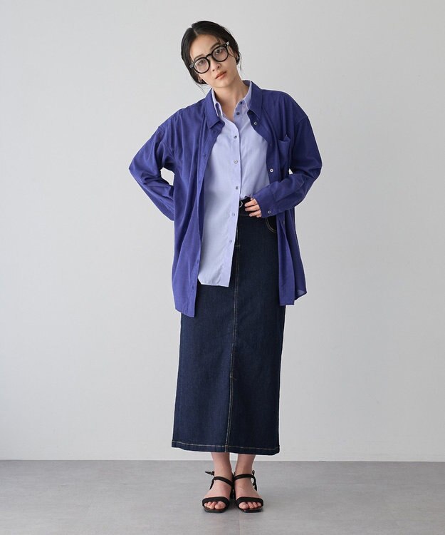 YECCA VECCA シアーレイヤードシャツ Blue