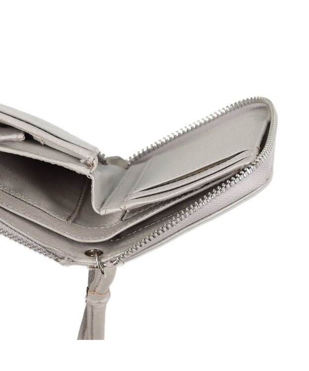 UNBILLION ペルケ perche / ドット型押しパームフィットストラップウォレット シルバー