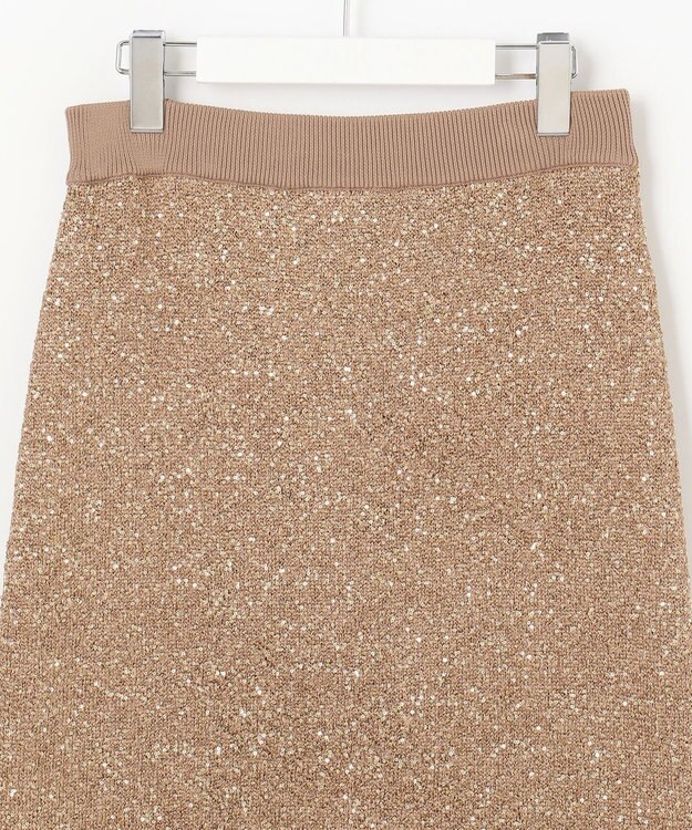 自由区 S 【カタログ掲載】スパンコールストレッチ スカート モカ