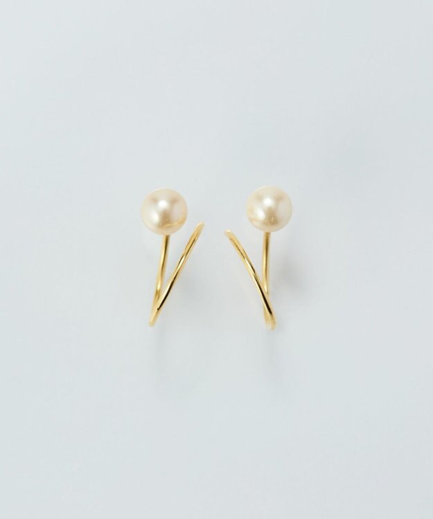 Phoebe 【金属アレルギー対応】ダブルループパールピアス/ニッケルフリー ホワイト