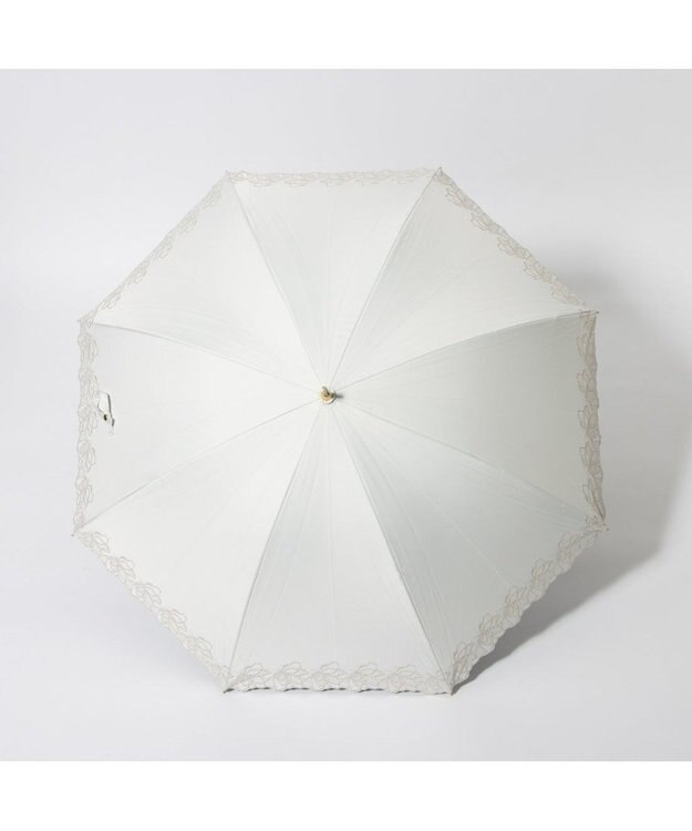 UNBILLION cache nez / フラワーラメ刺繍ショートパラソル ホワイト