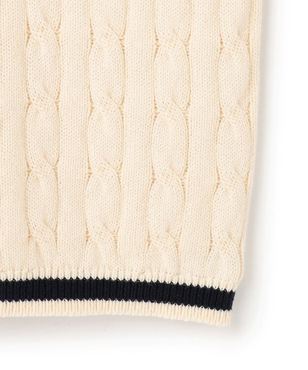 J.PRESS YORK STREET 【UNISEX】テープヤーンチルデン ニットベスト アイボリー系