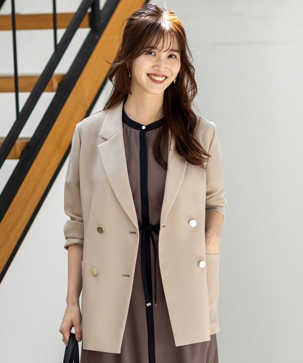 ANY SIS 【吸水速乾・洗える】シアーメッシュ ジャケット ライトベージュ