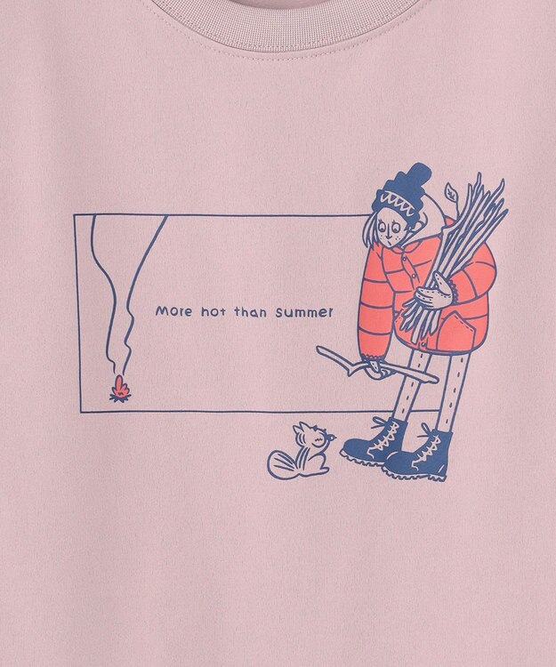 SHARE PARK LADIES 【KIDS】吸水速乾 フロントプリントTシャツ スモークピンク