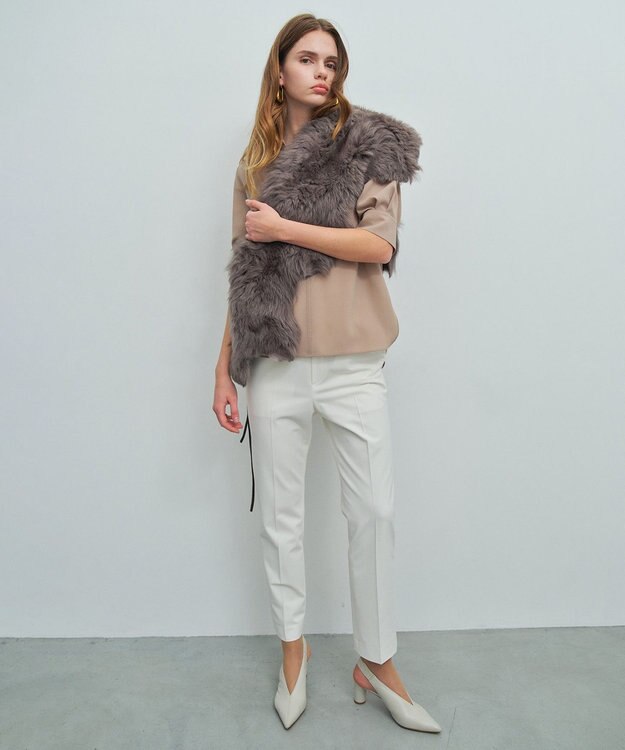 BEIGE， ANGELL / ムートンファーストール Taupe Brown