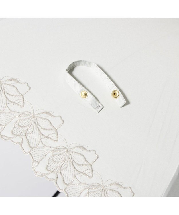 UNBILLION cache nez / フラワーラメ刺繍ショートパラソル ホワイト