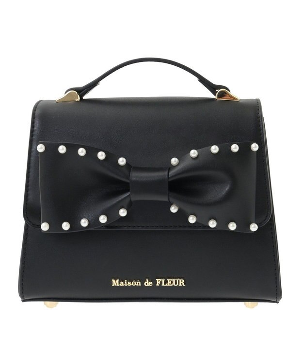 Maison de FLEUR パールリボンバッグ Black