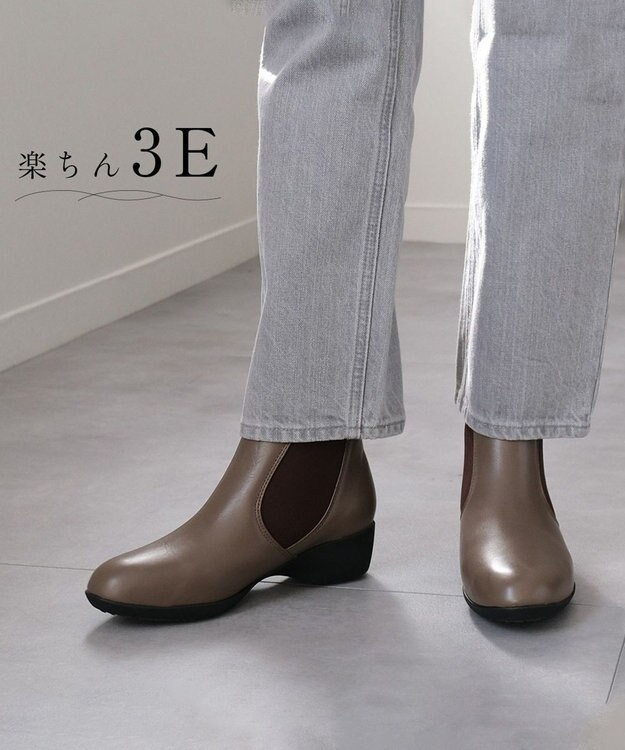 Pointer 本革 両ゴム サイドゴアショートブーツ オークグレー