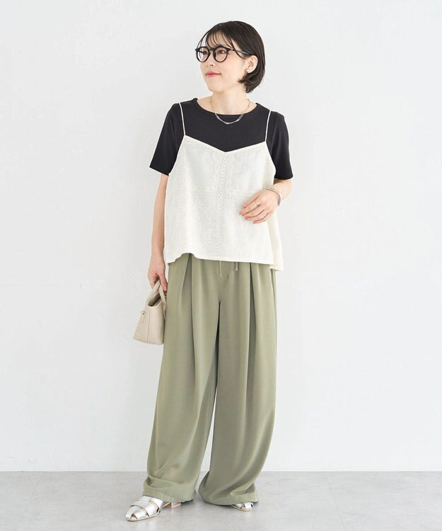 Green Parks サテンコクーンパンツ Khaki