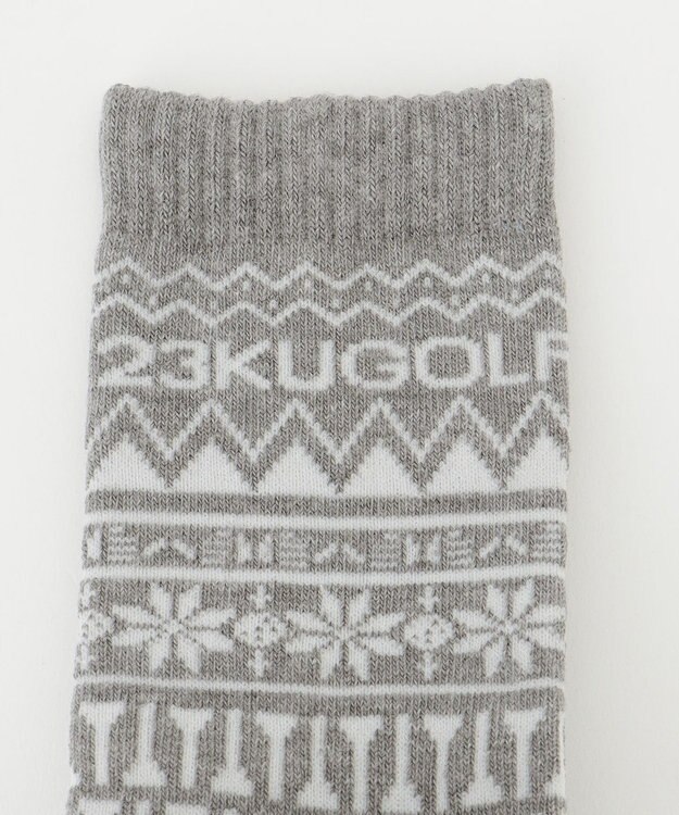 23区GOLF 【MEN】ノルディック柄 ハーフソックス ライトグレー系5