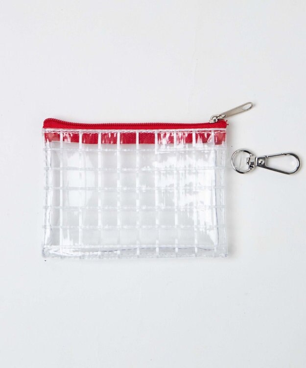 WEGO カラーテープクリアポーチ レッド