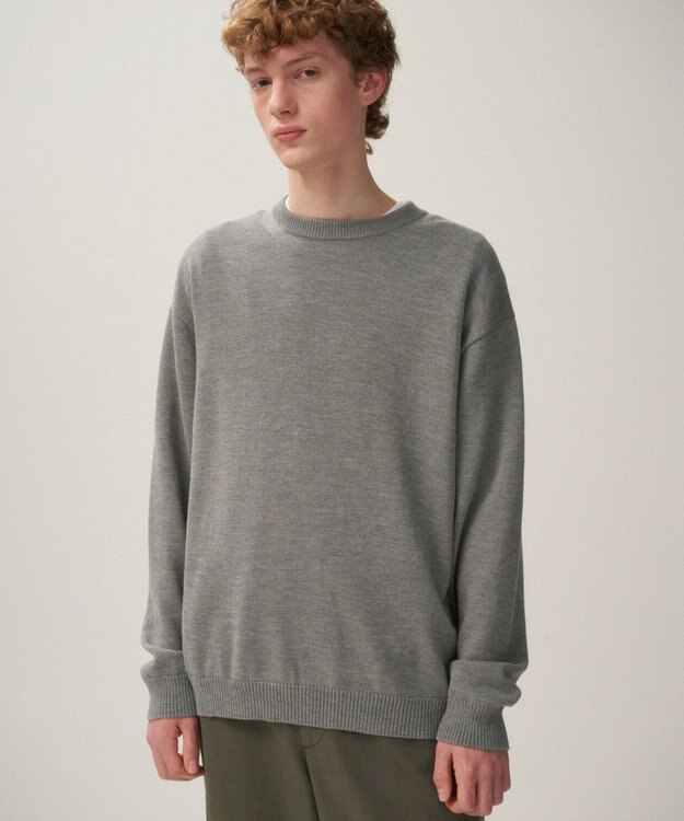 ATON WOOL WASHI | クルーネックセーター - UNISEX GRAY