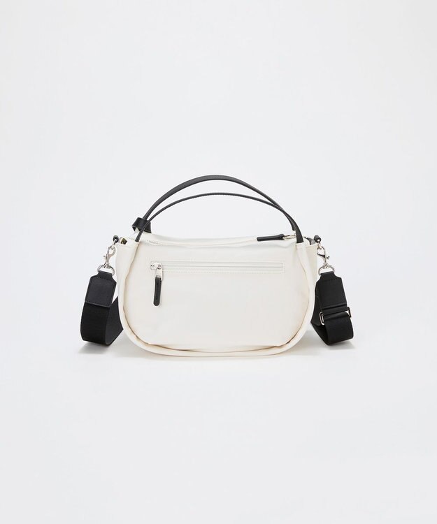 TOPKAPI 【Breath TOPKAPI】【撥水】ツヤ ナイロン ショルダー付き ラウンド トートバッグ クリーム