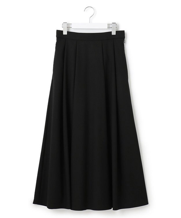 23区 【洗える】ウールブレンドストレッチ フレアスカート ブラック系