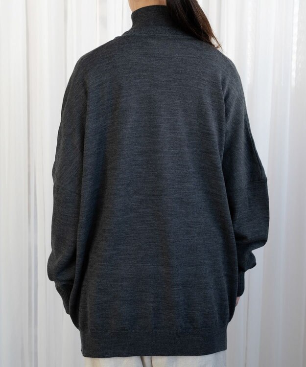 muuc エクストラファインメリノ・V襟オーバーサイズカーディガン グレー