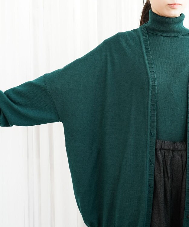 muuc エクストラファインメリノ・V襟オーバーサイズカーディガン グリーン