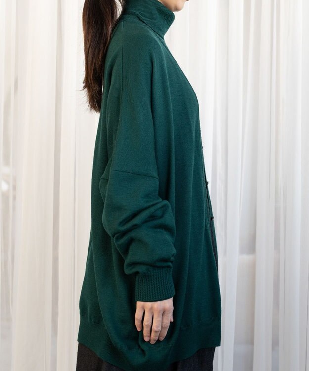 muuc エクストラファインメリノ・V襟オーバーサイズカーディガン グリーン