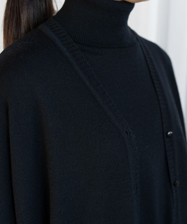 muuc エクストラファインメリノ・V襟オーバーサイズカーディガン ブラック