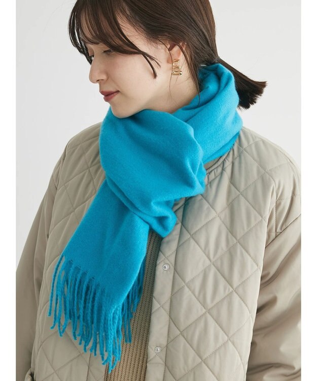 Green Parks カシミヤライクカラーストール Blue