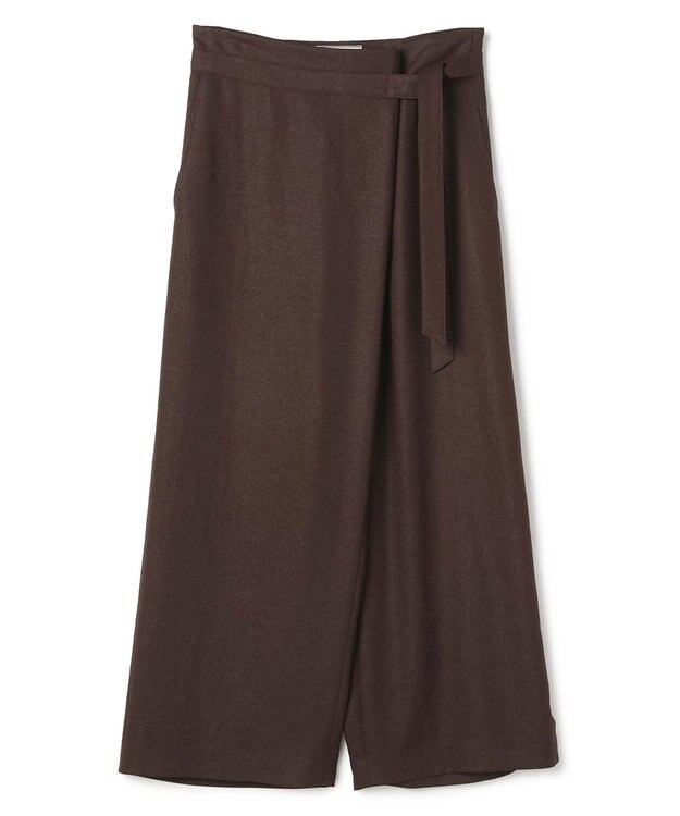 BEIGE， CAROLE / リネンライクラップワイドパンツ Bordeaux