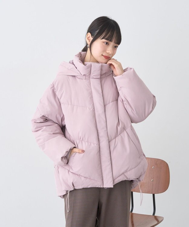 earth music&ecology 2WAYパファーブルゾン Pink Beige
