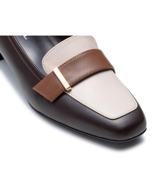 REGAL FOOT COMMUNITY 【リーガルレディース】F57R 晴雨兼用ヒールローファー パンプス ダークブラウンアイボリー