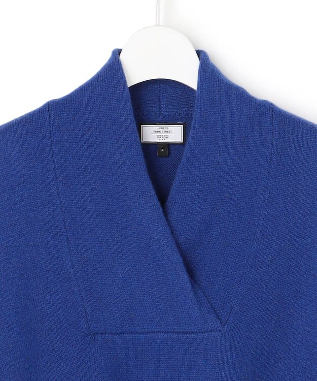 J.PRESS YORK STREET 【WOMEN】ウールカシミヤ 変形Vネック ニット ブルー系