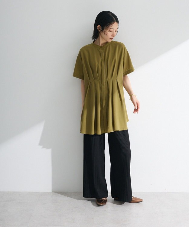 Green Parks ウエストタックシャツチュニック Olive
