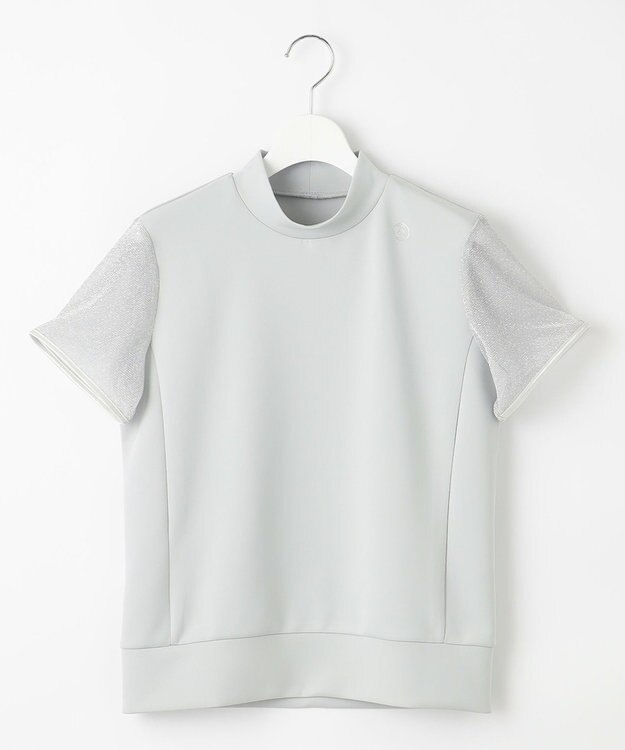 23区GOLF 【WOMEN】シアーラメ袖デザイン ライトダンボールモックネック ライトグレー系